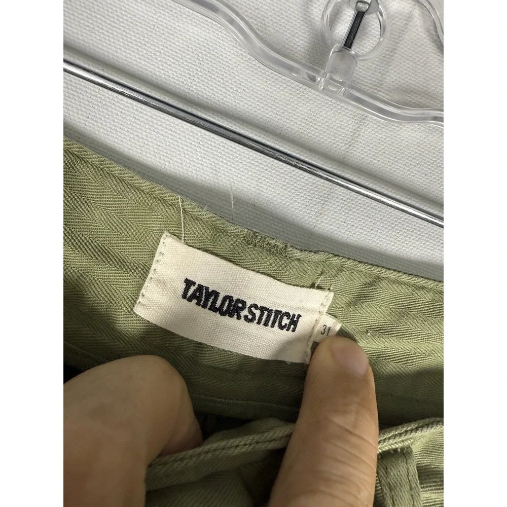 Taylor Stitch Shorts Mens 31 Green Chino Organic Cotton Camp Preppy 8